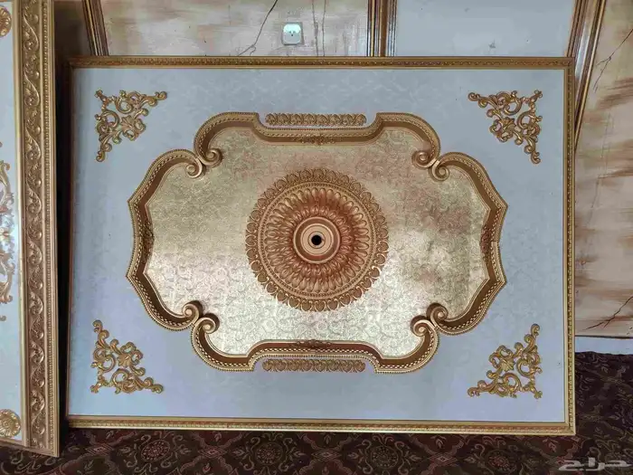 ديكورات سقف خشب جاهزة دائري ومستطيل مقاسات كبير وصغير 8
