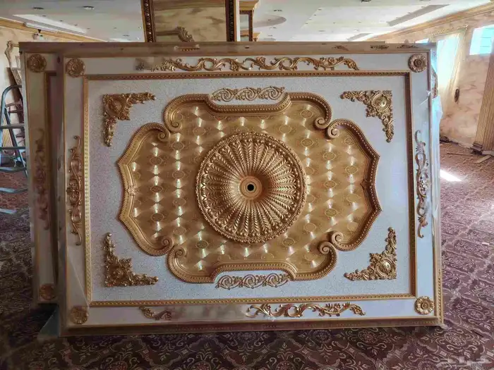 ديكورات سقف خشب جاهزة دائري ومستطيل مقاسات كبير وصغير 5