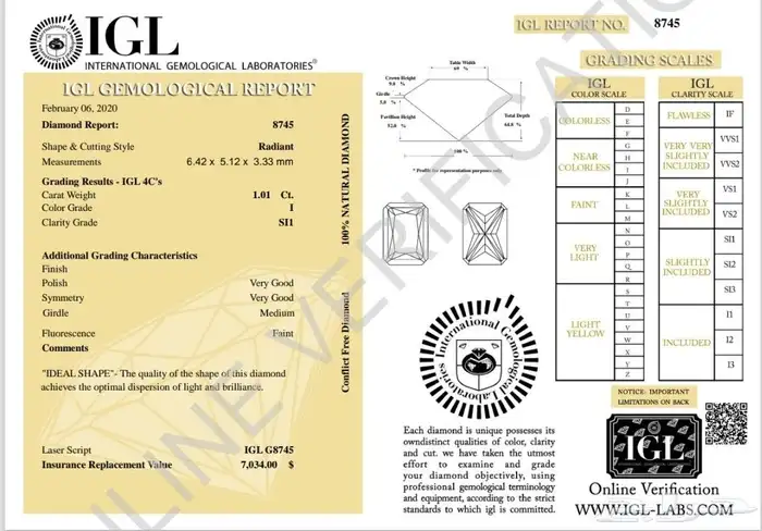1 قيراط ألماس طبيعي بشهادة 0