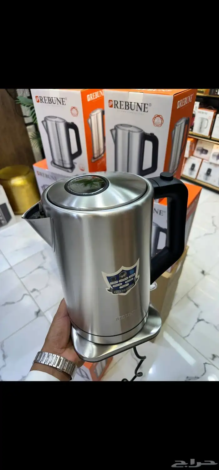 غلاية ماء ستيل ريبون - 3 لتر غلاية كهربائية ريبون 2200 واط 0