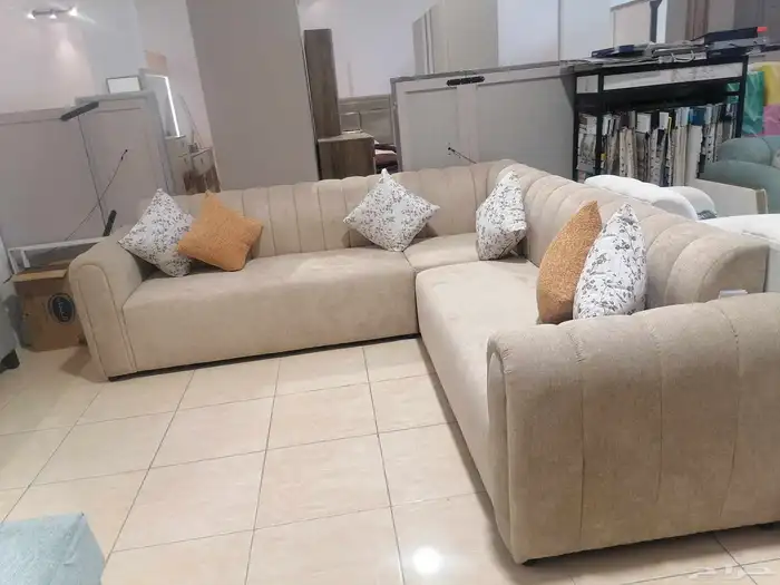 كنب جديد حرف ال قماش شااانيل عرض سعر 950 2