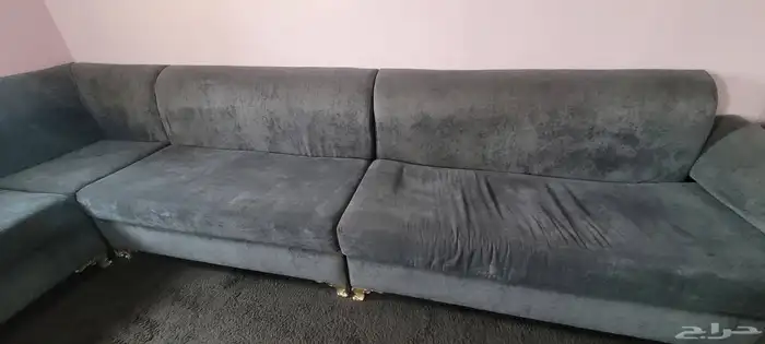 طقم كنب حرف L نظيف مستعمل 2