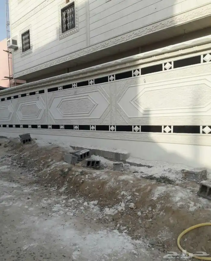 ديكورات خارجيه بديل الحجر الطبيعي سمنت أبيض وبطحاء الرياض 5