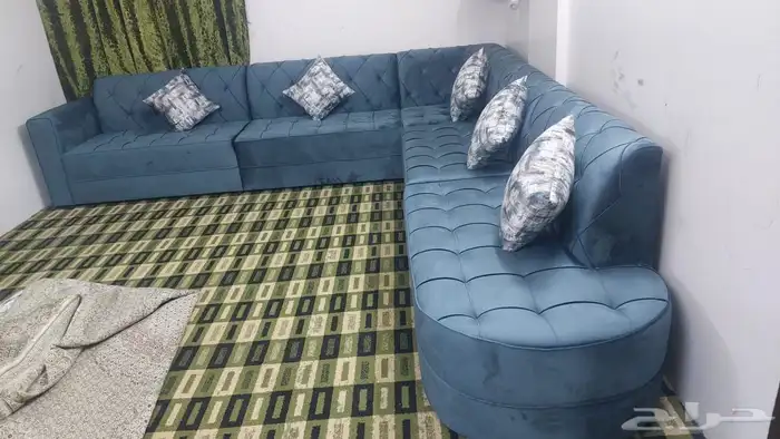 كنب جديد جاهز أو تفصيل حرف ال و7نفر شامل التوصيل 27