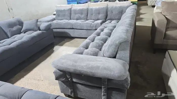 كنب جديد جاهز أو تفصيل حرف ال و7نفر شامل التوصيل 19