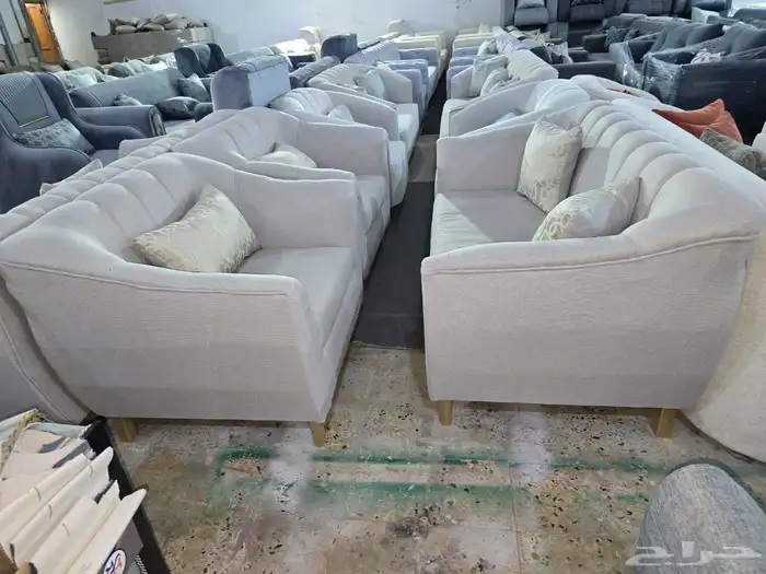 كنب جديد جاهز أو تفصيل حرف ال و7نفر شامل التوصيل 18