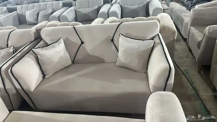 كنب جديد جاهز أو تفصيل حرف ال و7نفر شامل التوصيل 7