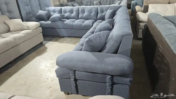 كنب جديد جاهز أو تفصيل حرف ال و7نفر شامل التوصيل 14