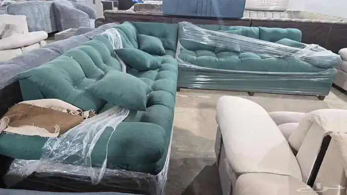 كنب جديد جاهز أو تفصيل حرف ال و7نفر شامل التوصيل 3