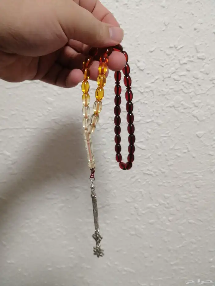 سبحة كهرمان متدرجة الالوان صافية (جديدة). 0