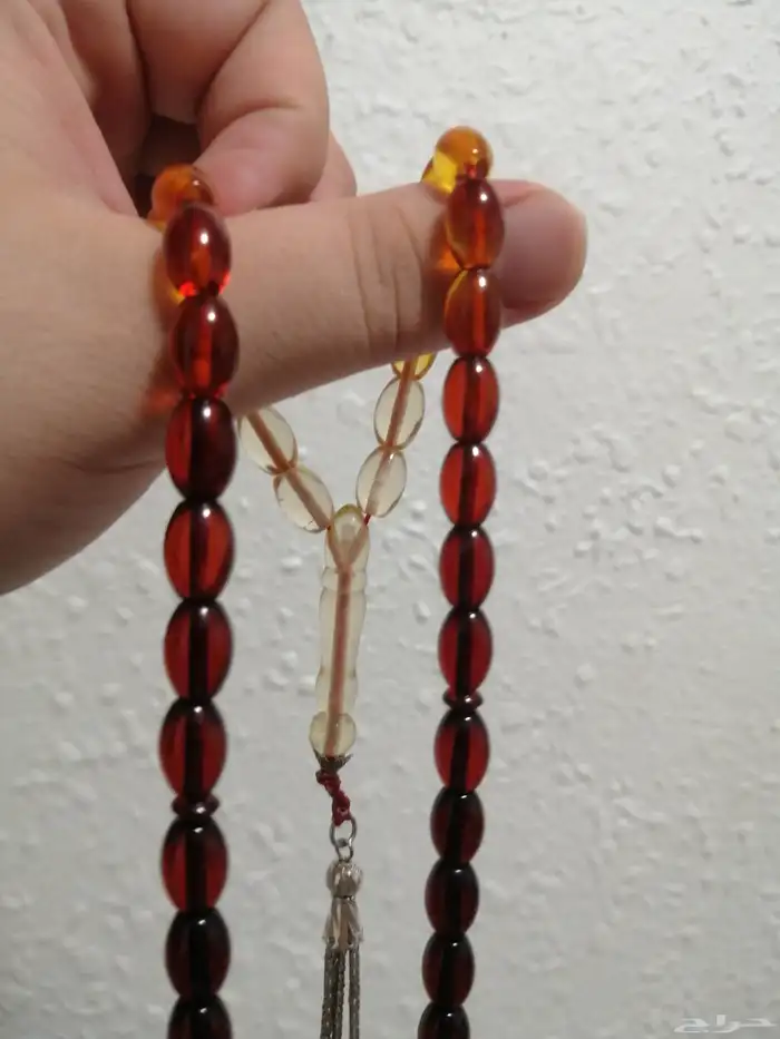 سبحة كهرمان متدرجة الالوان صافية (جديدة). 3