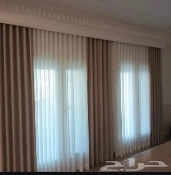 The best curtains for sale in Riyadh modern chiffon and blac 2