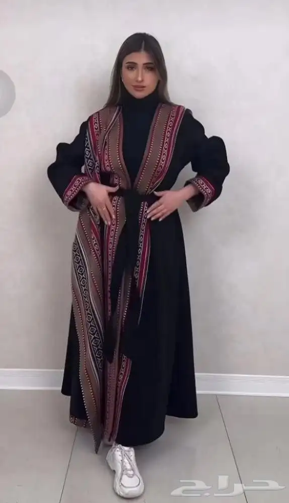 عباية شتوية اسود مع سدوا 2
