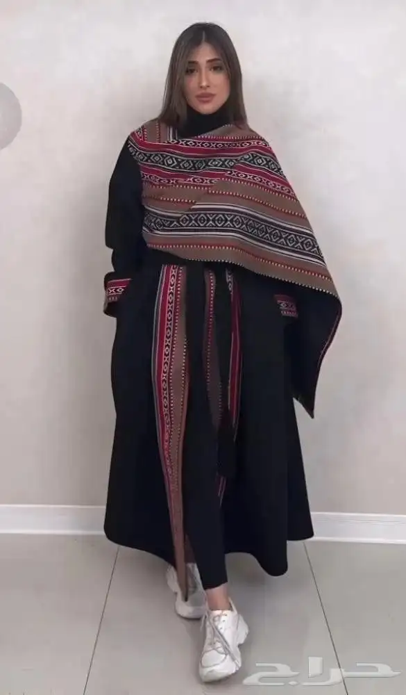 عباية شتوية اسود مع سدوا 1