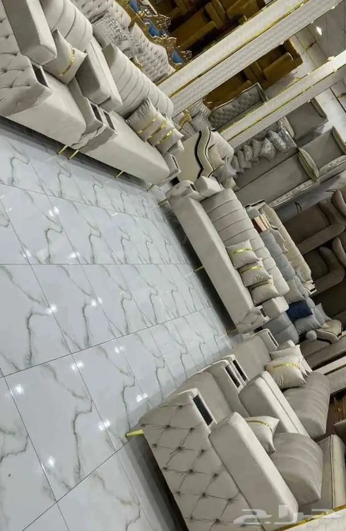 كنب جديد جاهز أو تفصيل حرف ال و7نفر شامل التوصيل 26