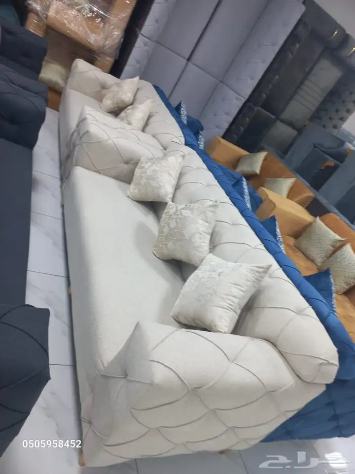 كنب جديد جاهز أو تفصيل حرف ال و7نفر شامل التوصيل 28