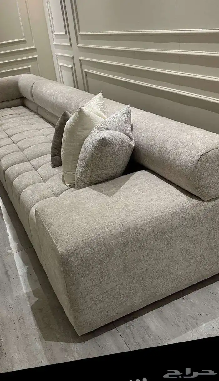 كنب جديد جاهز أو تفصيل حرف ال و7نفر شامل التوصيل 23