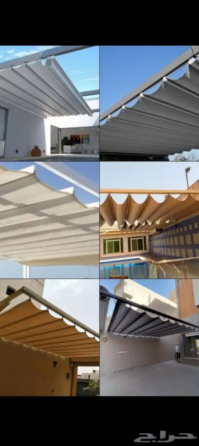 مظلات سيارات بجميع انواعها فرنسي عادي برجولات سواتر بيوت شعر 9