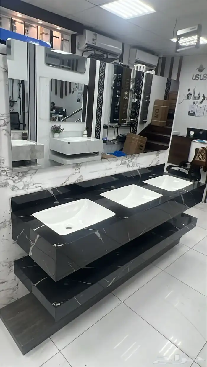 مغاسل رخام جاهزة 3 احواض 2