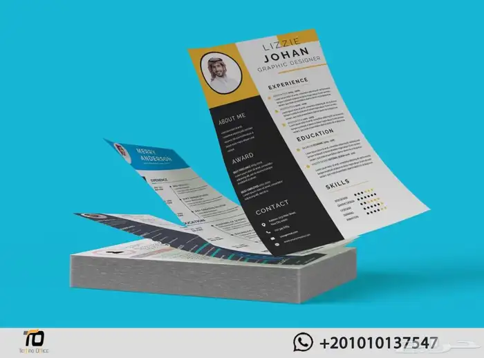 عمل سيرة ذاتية باللغتين Cv 0