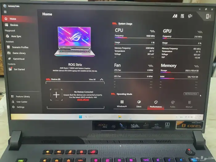 لاب توب ASUS ROG Strix ryzen7 5800h Rtx3070 130w 3