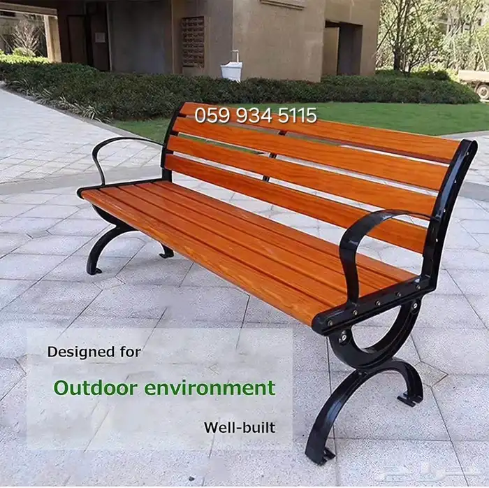 مقاعد خشبية صلبة وكراسي شرفة  عمود حديدي من الخشب الصلب للشر 5