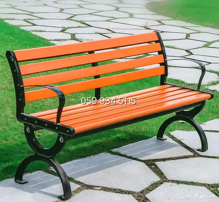 مقاعد خشبية صلبة وكراسي شرفة  عمود حديدي من الخشب الصلب للشر 3