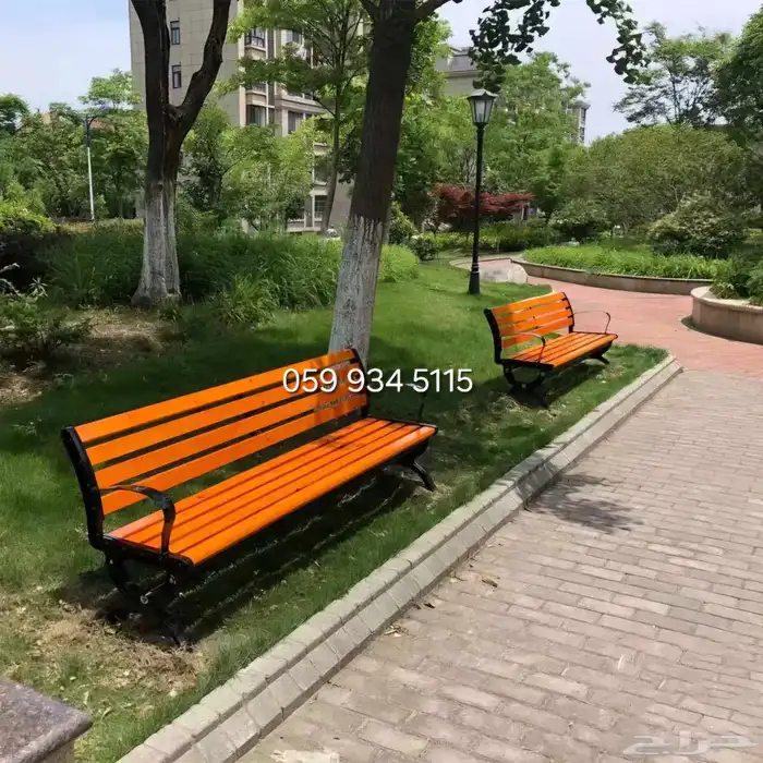 مقاعد خشبية صلبة وكراسي شرفة  عمود حديدي من الخشب الصلب للشر 1