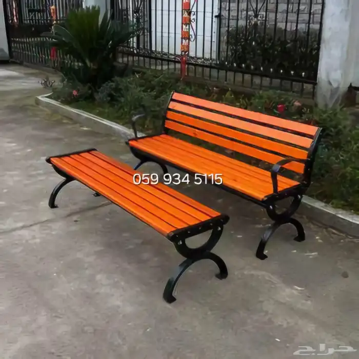 مقاعد خشبية صلبة وكراسي شرفة  عمود حديدي من الخشب الصلب للشر 6