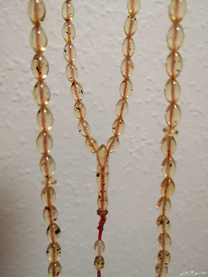 سبحة كهرمان حشري لون شفاف (جديدة). 3