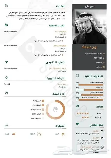 تصميم سيره ذاتيه 0