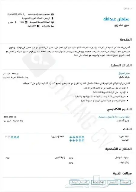 تصميم سيره ذاتيه 2