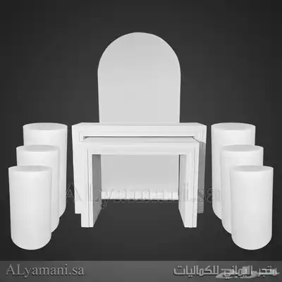 طقم مدخل استقبال طاولتين وخلفية و6 ستاندات سعر مخفض 0