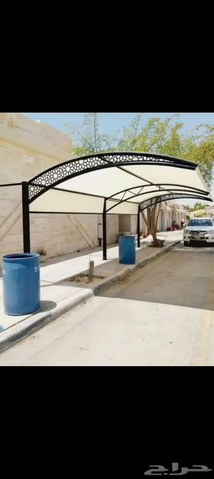 مظلات سيارات بجميع أنواعها فرنسي عادي سواتر برجولات بيوت شعر 7