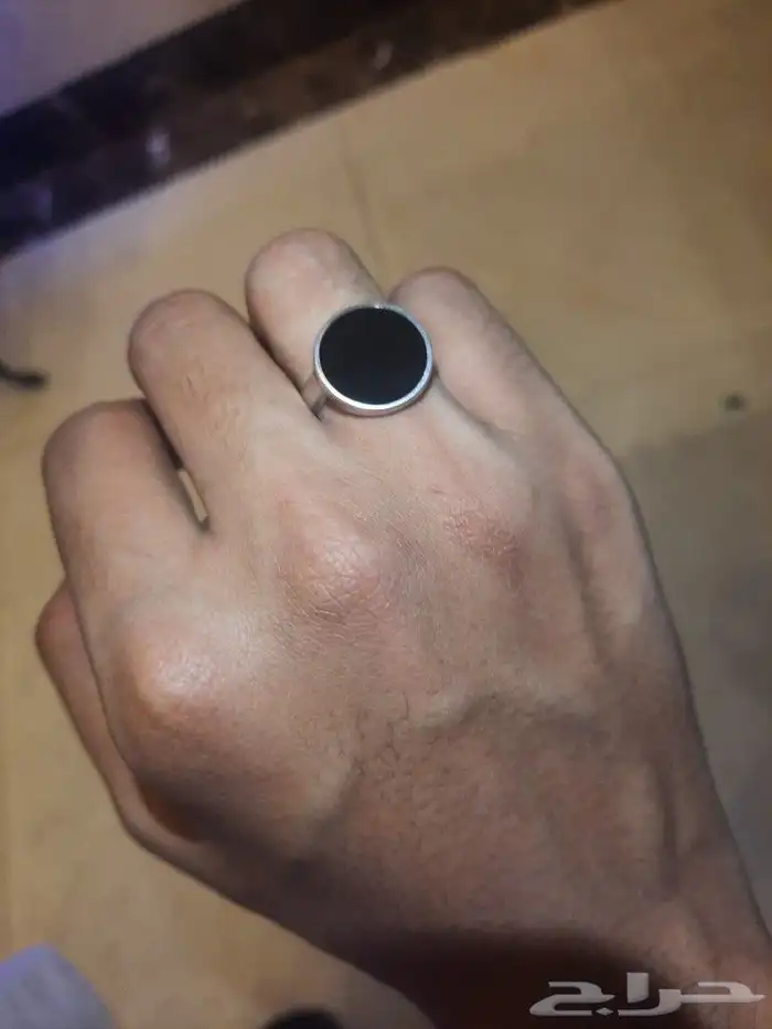 خاتم ملكي(فضة) اسود عيار 925 2