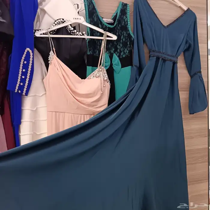 فستان كحلي تركواز فستان سهرة زواجات فخم فستان ساتر طويل XL 4