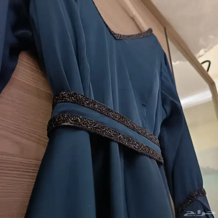 فستان كحلي تركواز فستان سهرة زواجات فخم فستان ساتر طويل XL 1