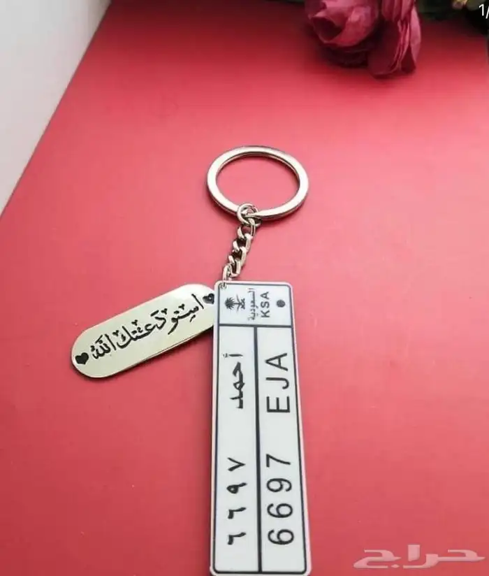 ميدالية مفاتيح بتصميم لوحة سيارة مخصصة 4