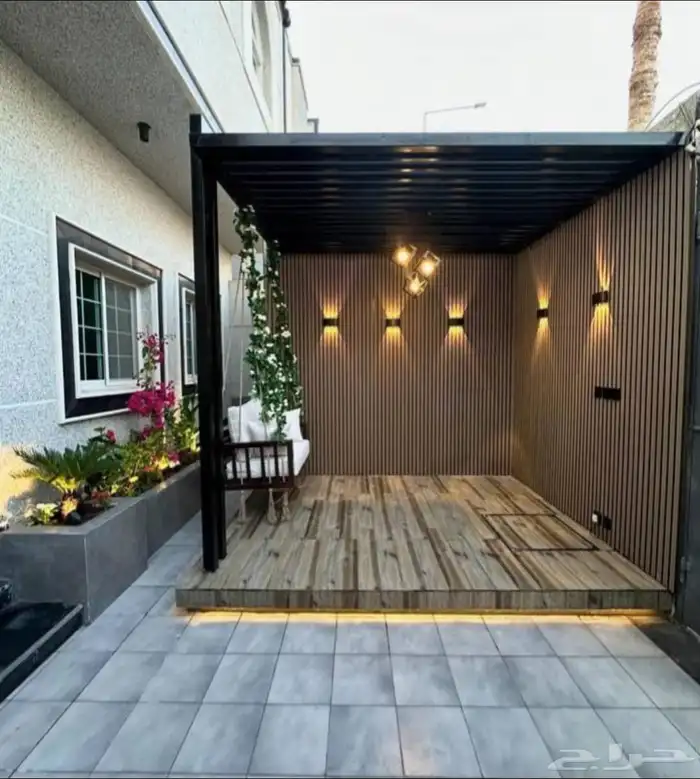 تصميم وتنفيذ شلالات عشب جدري خشب جدري احواض زرعيه بأقل الاسع 1