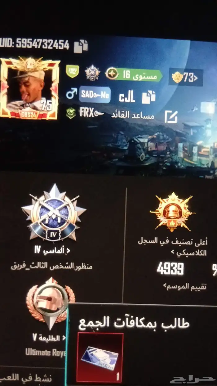 حساب ببجي للبيع الصامل ما بقصر معه - في الدوادمي 0