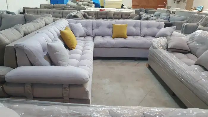 كنب جديد جاهز حرف ال و7نفر شامل التوصيل 9