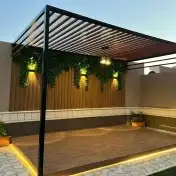 تنسيق حدائق بريده مظلات وجلسات وشلالات 2