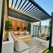 تنسيق حدائق بريده مظلات وجلسات وشلالات 0