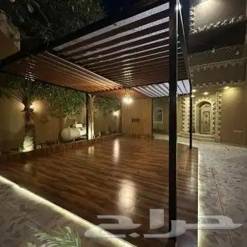 تنسيق حدائق بريده مظلات وجلسات وشلالات 4