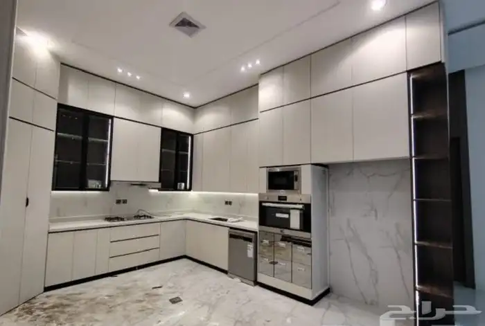 مطبخ تفصيل صاج الماني رفوف اربعه ملي رخام صناعي وجلقسي مفصلا 7