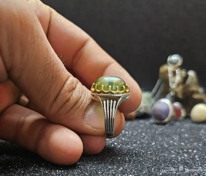 خاتم ياقوت صافي اخضر 1