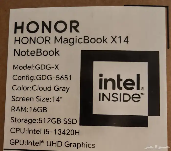 للبيع لابتوب هونر جديد بكرتونه Honor MagicBook X14 Laptop 3
