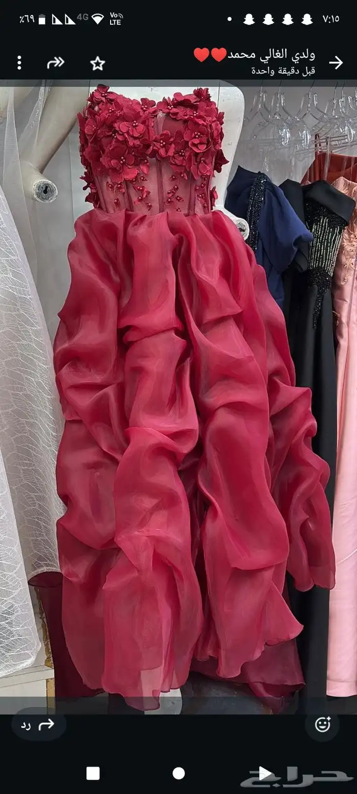 فستان شبه جديد لبس مرة وحدة للإيجار اليومي 1