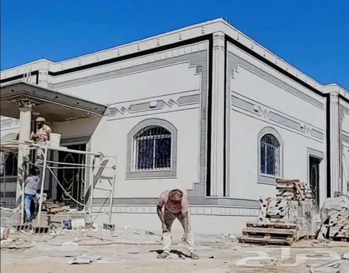 ديكورات خارجيه اسمنتيه تصميم الحجر الطبيعي لياسه ملونه 0