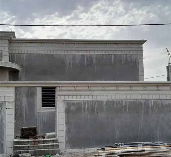 ديكورات خارجيه اسمنتيه تصميم الحجر الطبيعي لياسه ملونه 2